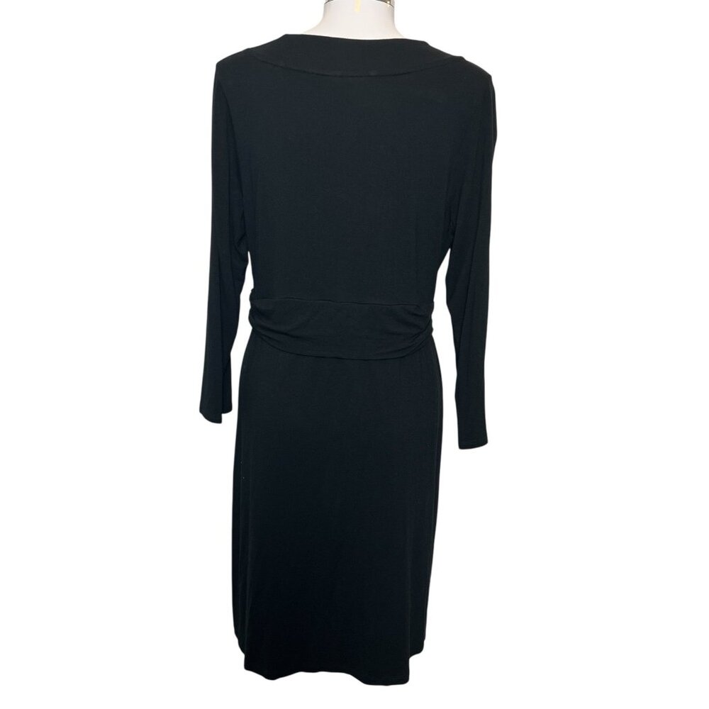 Boden Women’s Jersey Dress Black Size 10 Stretch Long Sleeve - Picture 2 of 8